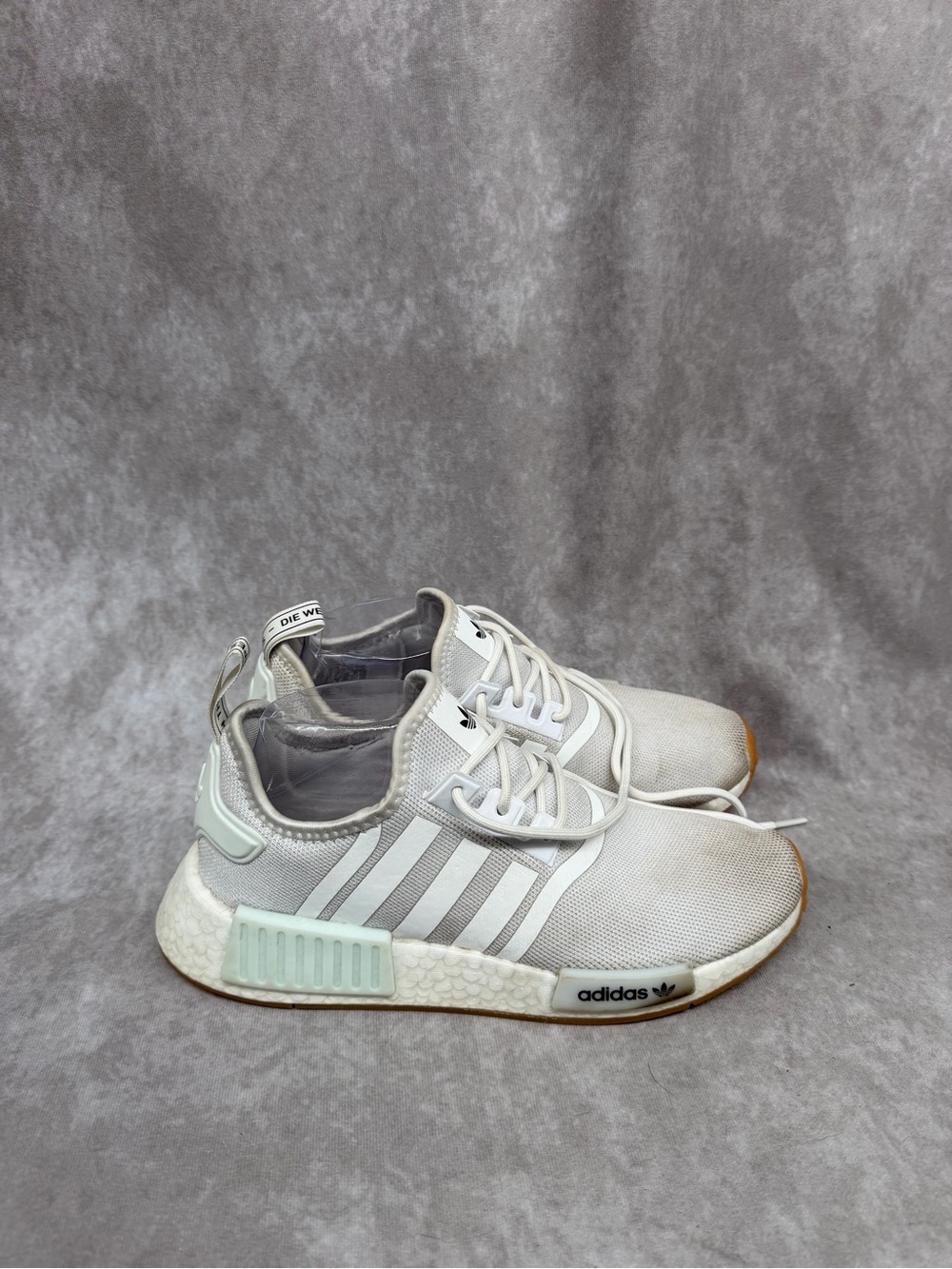 Adidas NMD R1 White/Gum Casual Sneakers - Picture 3 of 5